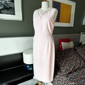 - Ivanka Trump Criss Cross Neckline Sheath Dress in Pink Wedding Guest US 8